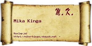 Mika Kinga névjegykártya